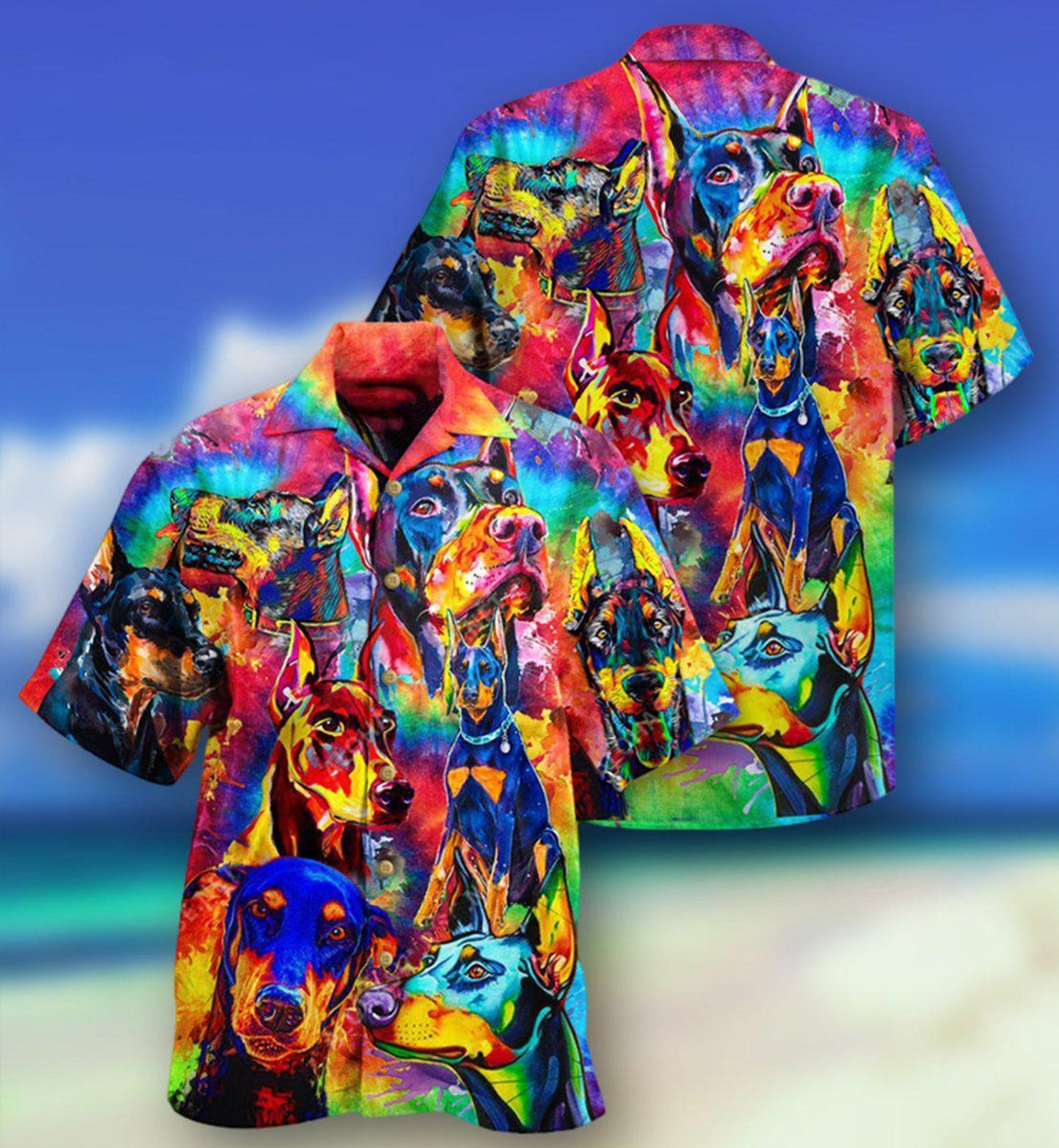Doberman Dogs Colorful - Hawaiian Shirt - Reefox