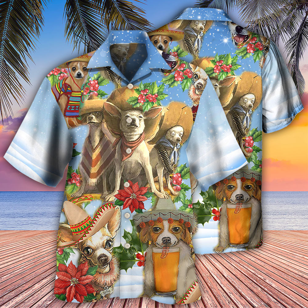 Chihuahua Loves Snow Merry Christmas - Hawaiian Shirt - Reefox