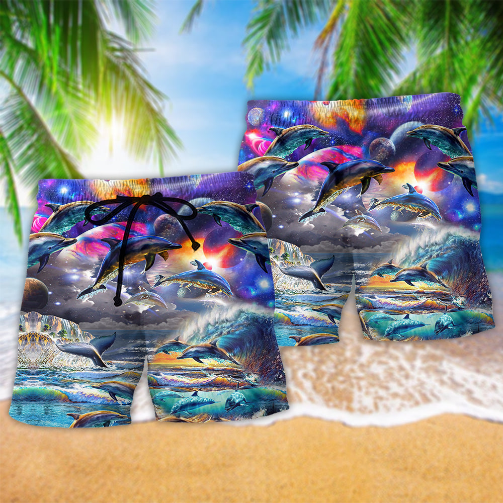 Dolphin Into The Galaxy - Beach Short Reefox - Owls Matrix LTD