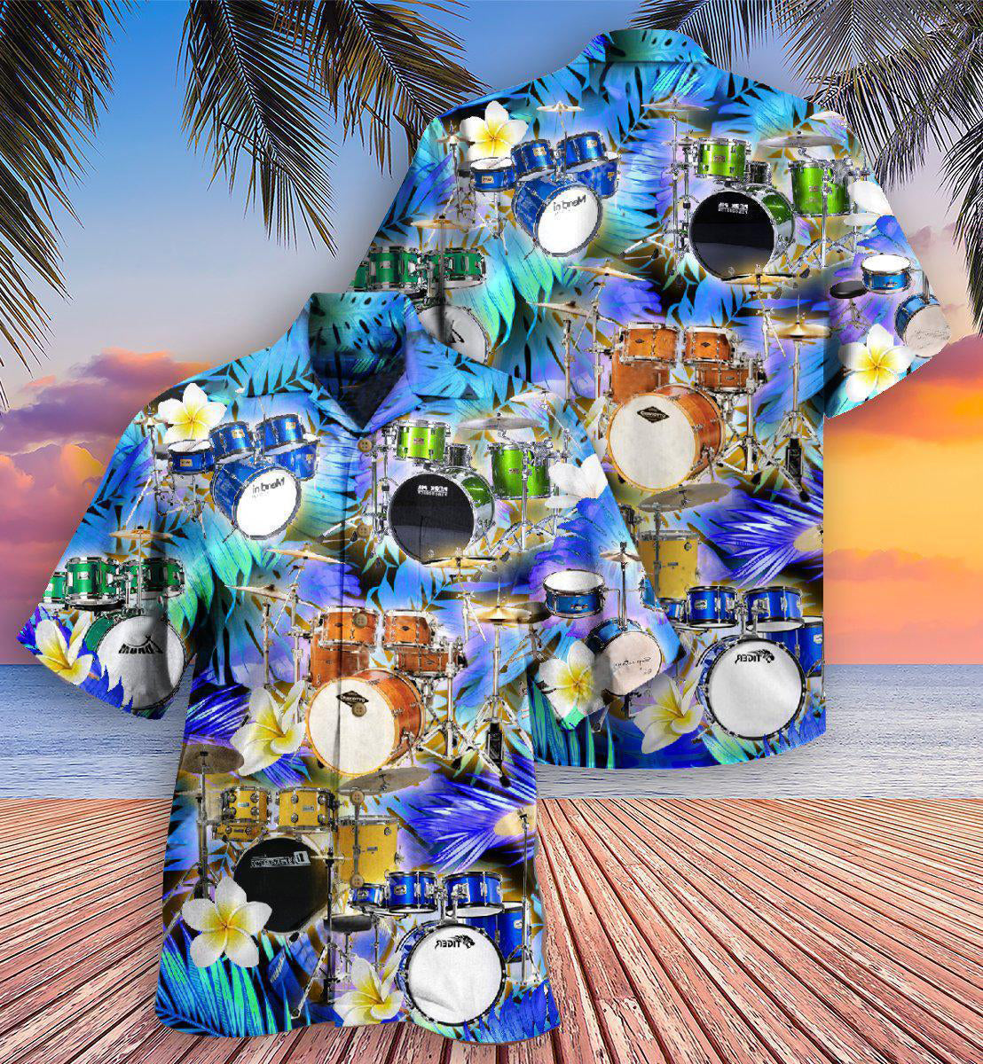 Drum Music Is Better With Drums And Plumerias - Hawaiian Shirt - Reefox