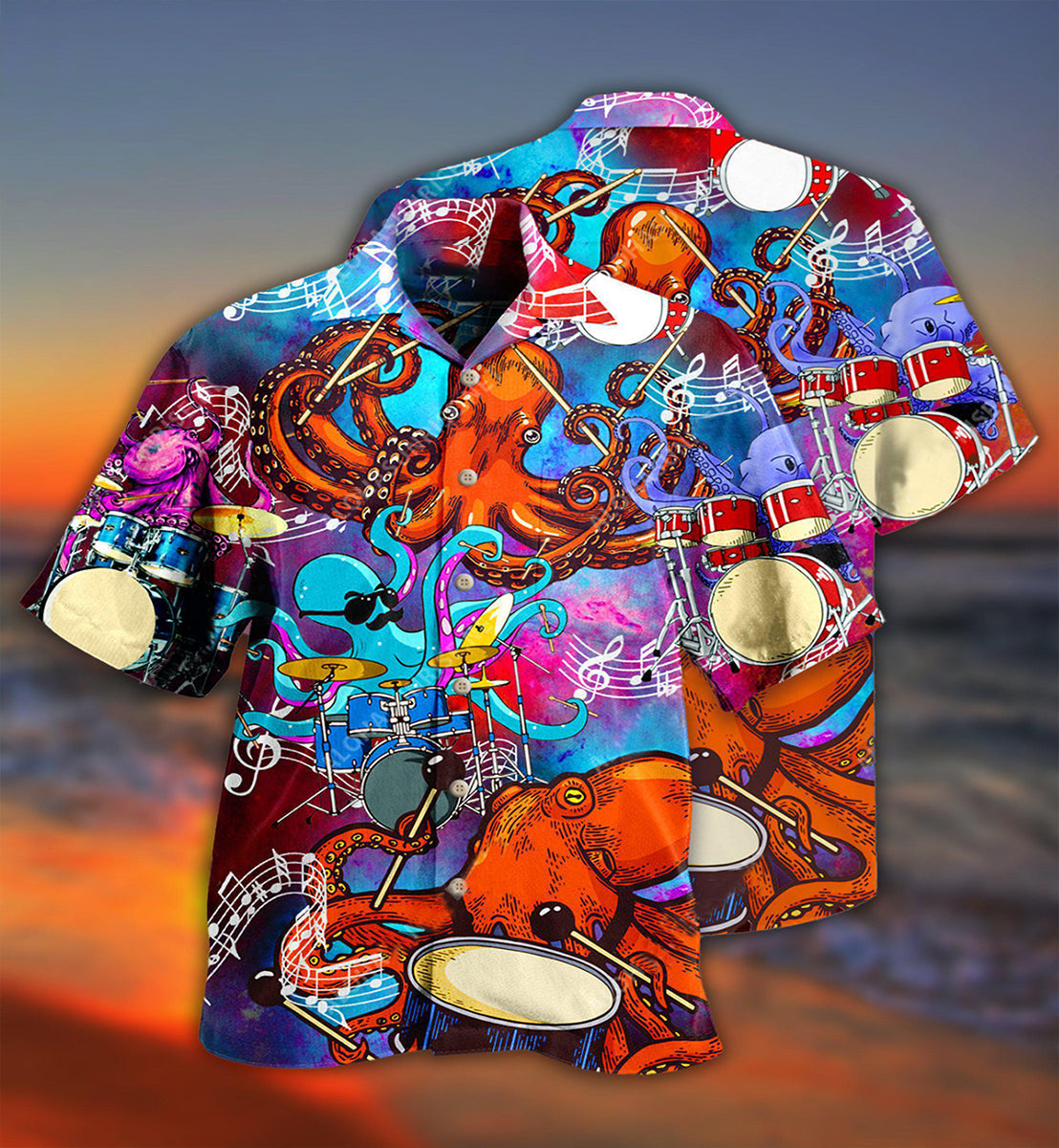 Drum Octopus Dance To The Beat Of Your Own - Hawaiian Shirt - Reefox