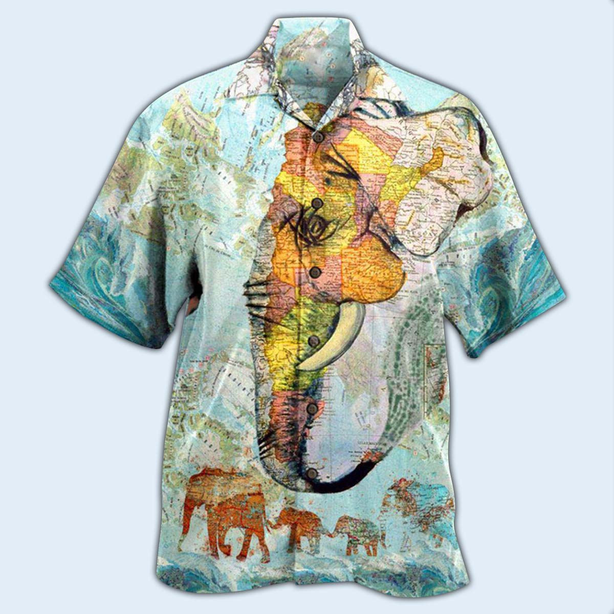 Elephant Map - Hawaiian Shirt - Reefox
