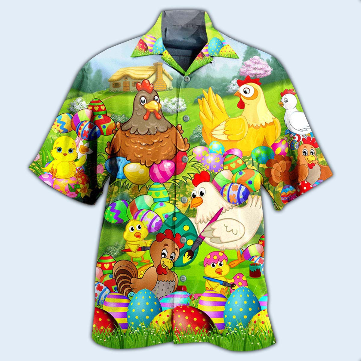 Chicken Easter Eggs So Cute - Hawaiian Shirt - Reefox