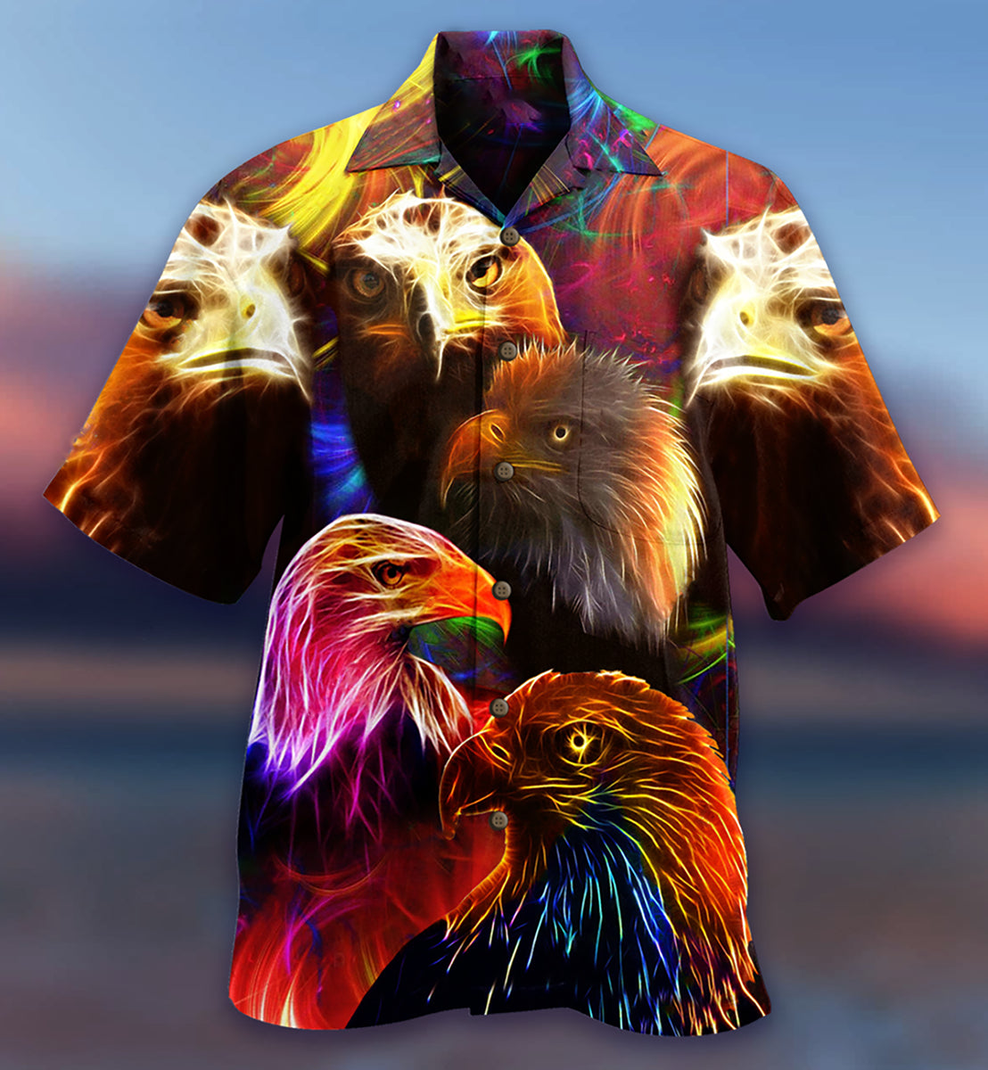 Eagle In Farm Mix Neon - Hawaiian Shirt - Reefox