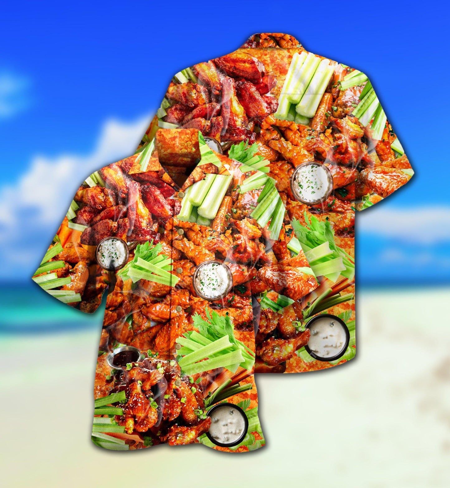 Food Ain't Nothing Chicken Wing - Hawaiian Shirt - Reefox