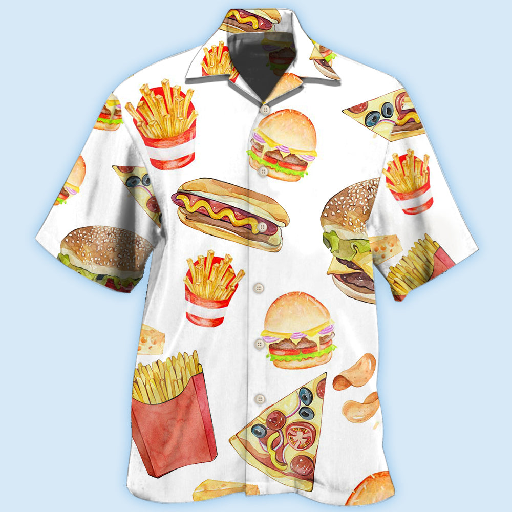 Food Fast Food White Style - Hawaiian Shirt - Reefox