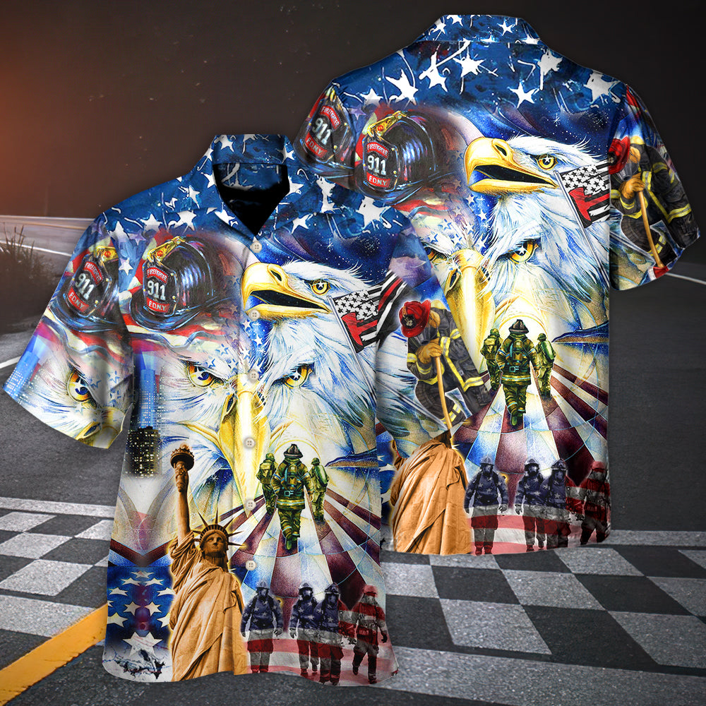 Firefighter America Proud Forever - Hawaiian Shirt - Reefox