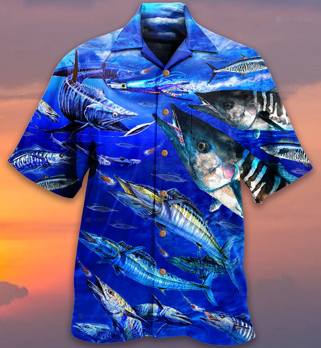 Fishing Love Blue Ocean - Hawaiian Shirt - Reefox