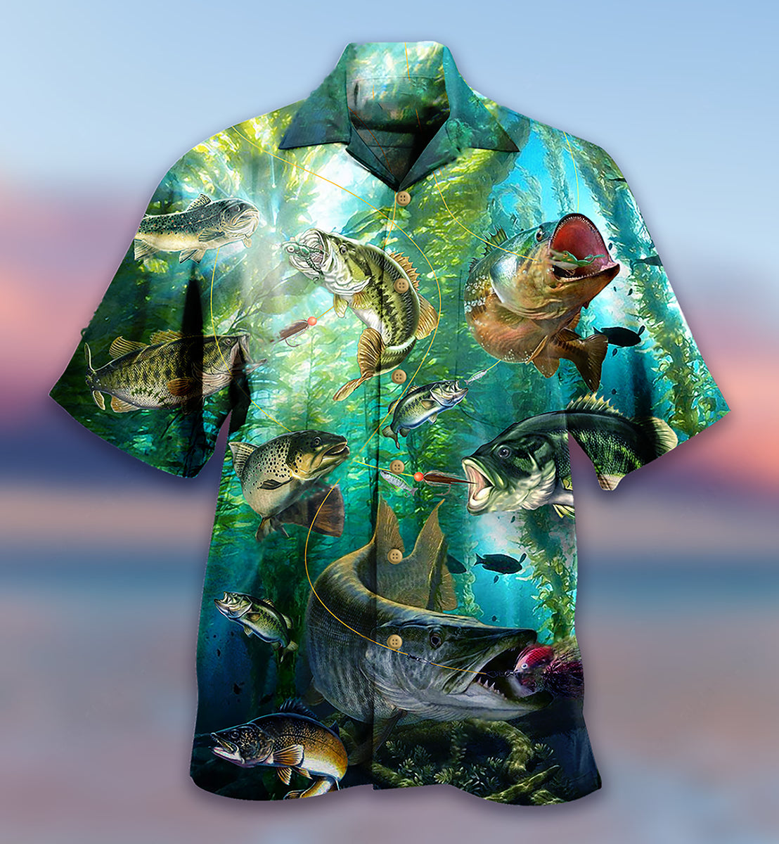 Fishing More Worry Less Blue Ocean - Hawaiian Shirt - Reefox