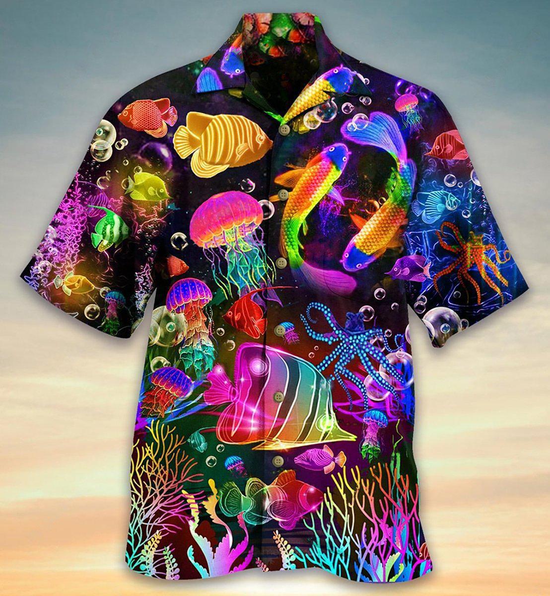Fish Rainbow Lovely Style - Hawaiian Shirt - Reefox