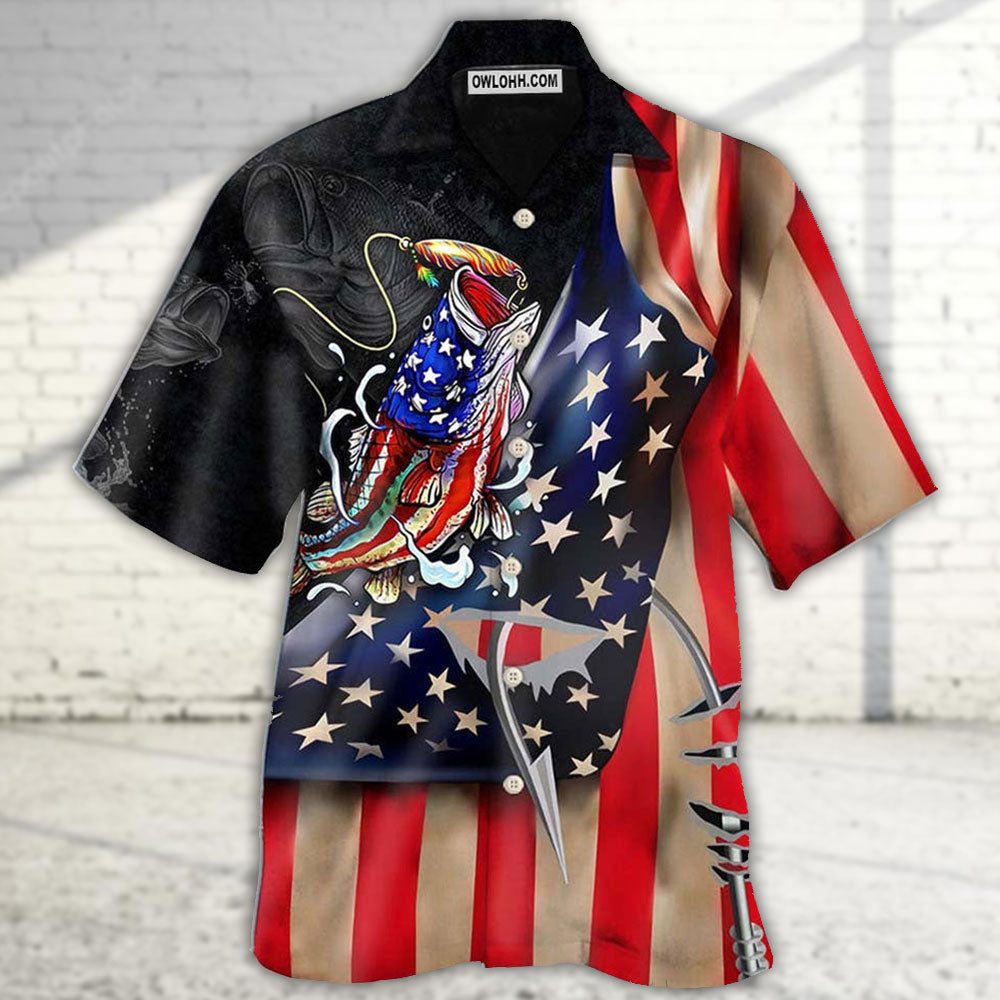 Fishing Bass Fishing America Cool Style - Hawaiian Shirt - Reefox