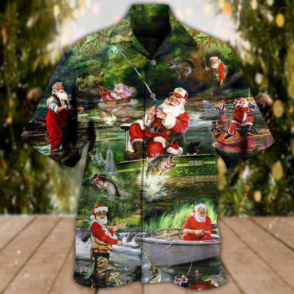 Fishing Christmas Merry Fishmasand A Happy New Reel - Hawaiian Shirt - Reefox