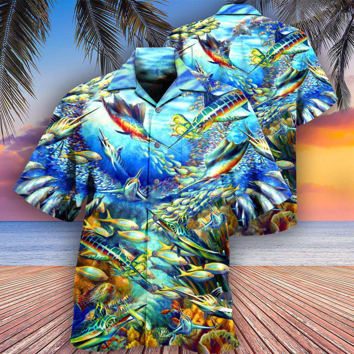 Ocean Marine Biology Swordfish - Hawaiian Shirt - Reefox