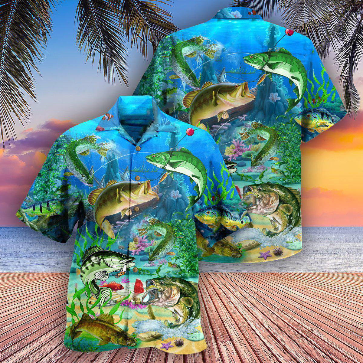 Fishing Real Men Do Fishing Blue Ocean - Hawaiian Shirt - Reefox