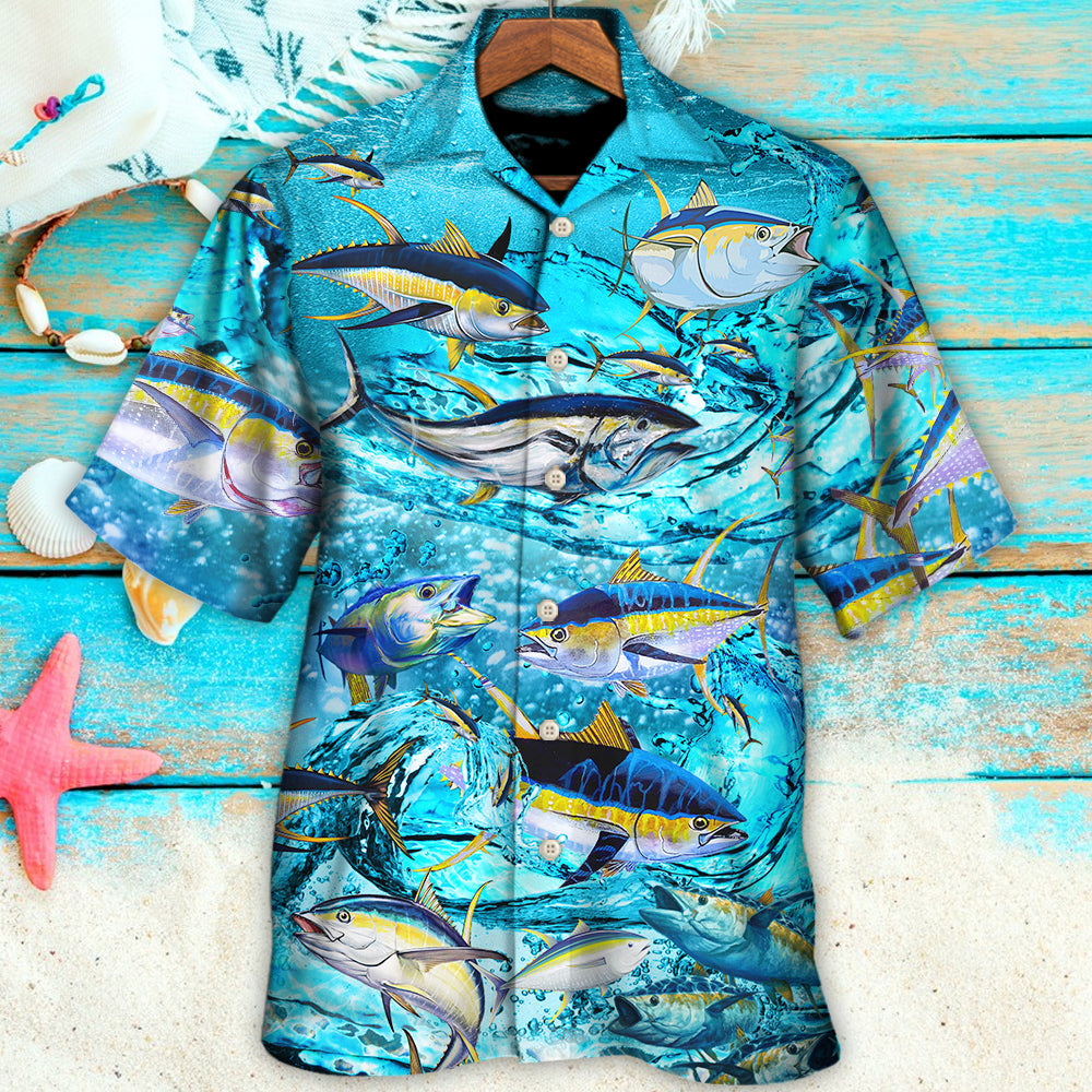 Fishing Tuna Fish In The Blue Sea - Hawaiian Shirt - Reefox
