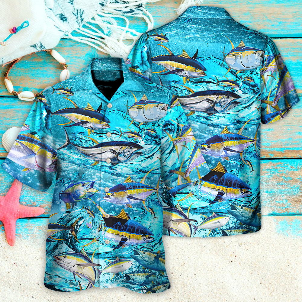 Fishing Tuna Fish In The Blue Sea - Hawaiian Shirt - Reefox