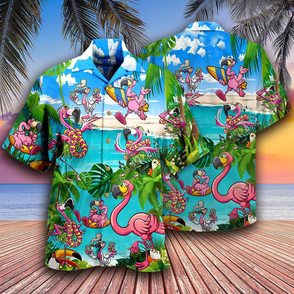 Flamingo Palm Sometimes You Just Need To Chill - Hawaiian Shirt - Reefox
