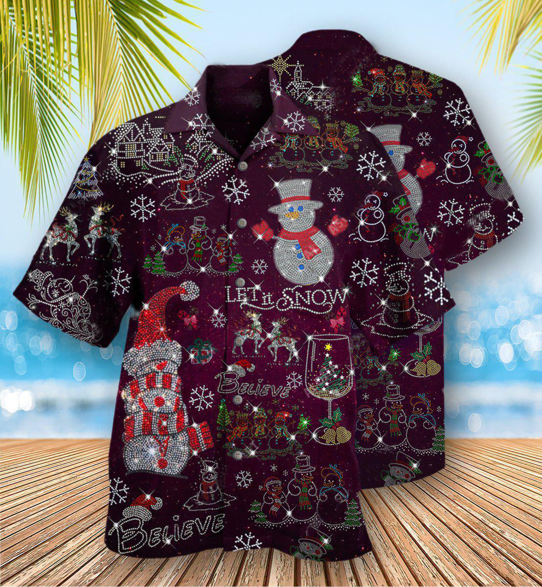 Snowman Flashy Bling Bling - Hawaiian Shirt - Reefox
