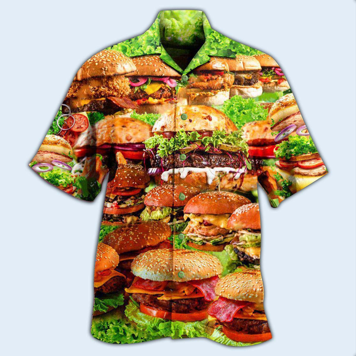 Food Good Mood Delicious Hamburger - Hawaiian Shirt - Reefox