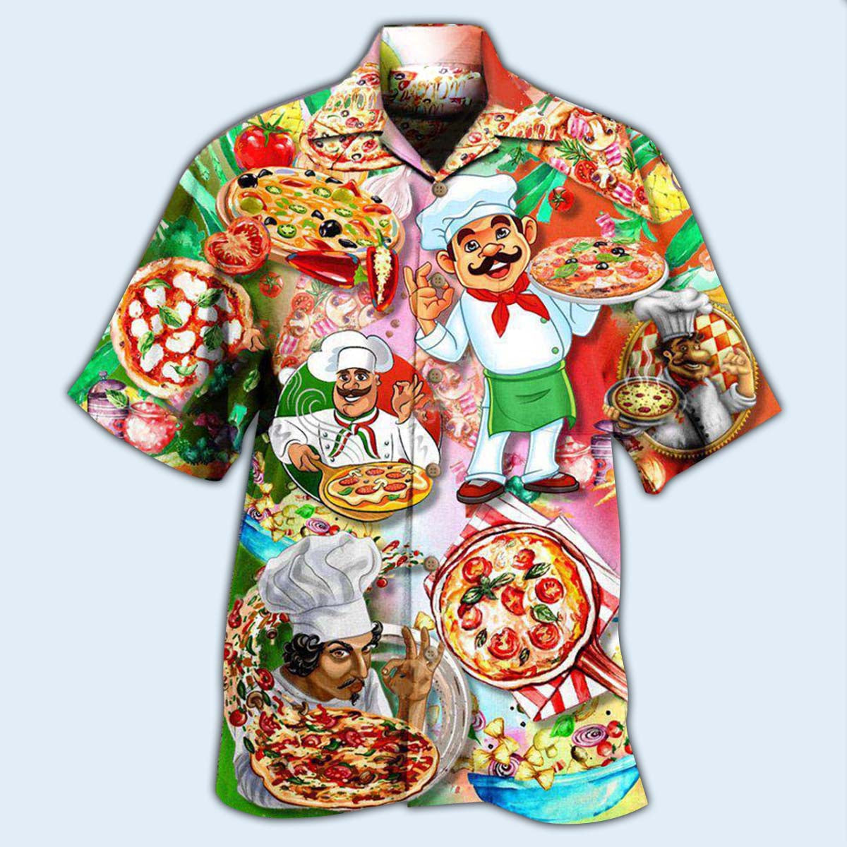 Chef Pizza A Slice A Day Keeps The Sad Away - Hawaiian Shirt - Reefox