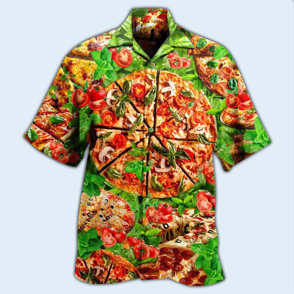 Food Delicious Pizza Love At First Bite - Hawaiian Shirt - Reefox