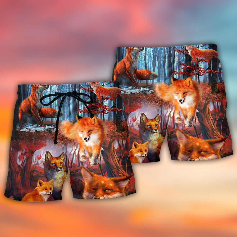 Fox Beautiful Red Forest - Beach Short Reefox - Owls Matrix LTD