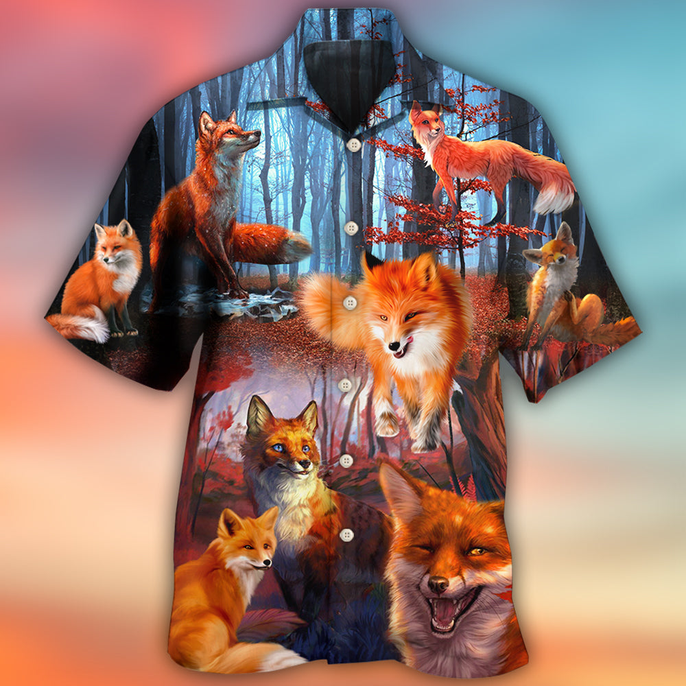 Fox Beautiful Red Forest - Hawaiian Shirt - Reefox