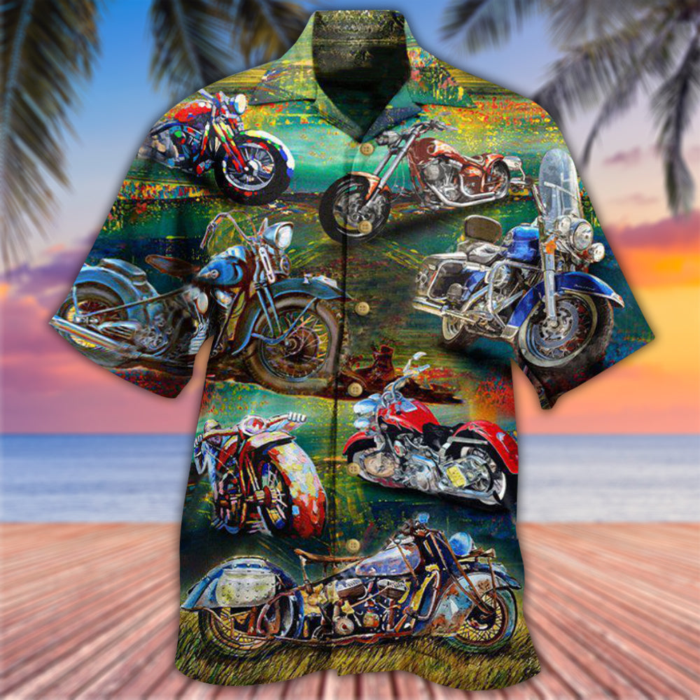 Motorcycle Freedom Is A Full Tank Happy With Road - Hawaiian Shirt - Reefox