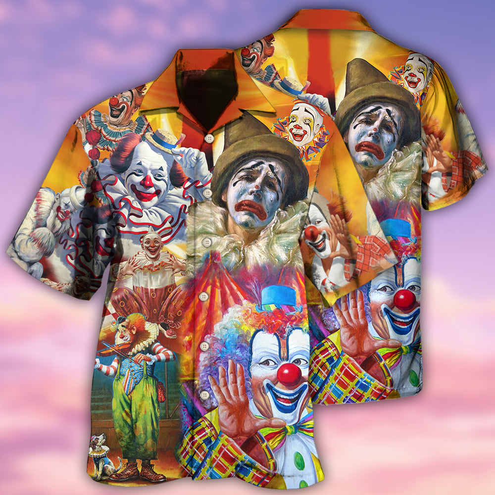 Clown Funny Happy In Crown - Hawaiian Shirt - Reefox