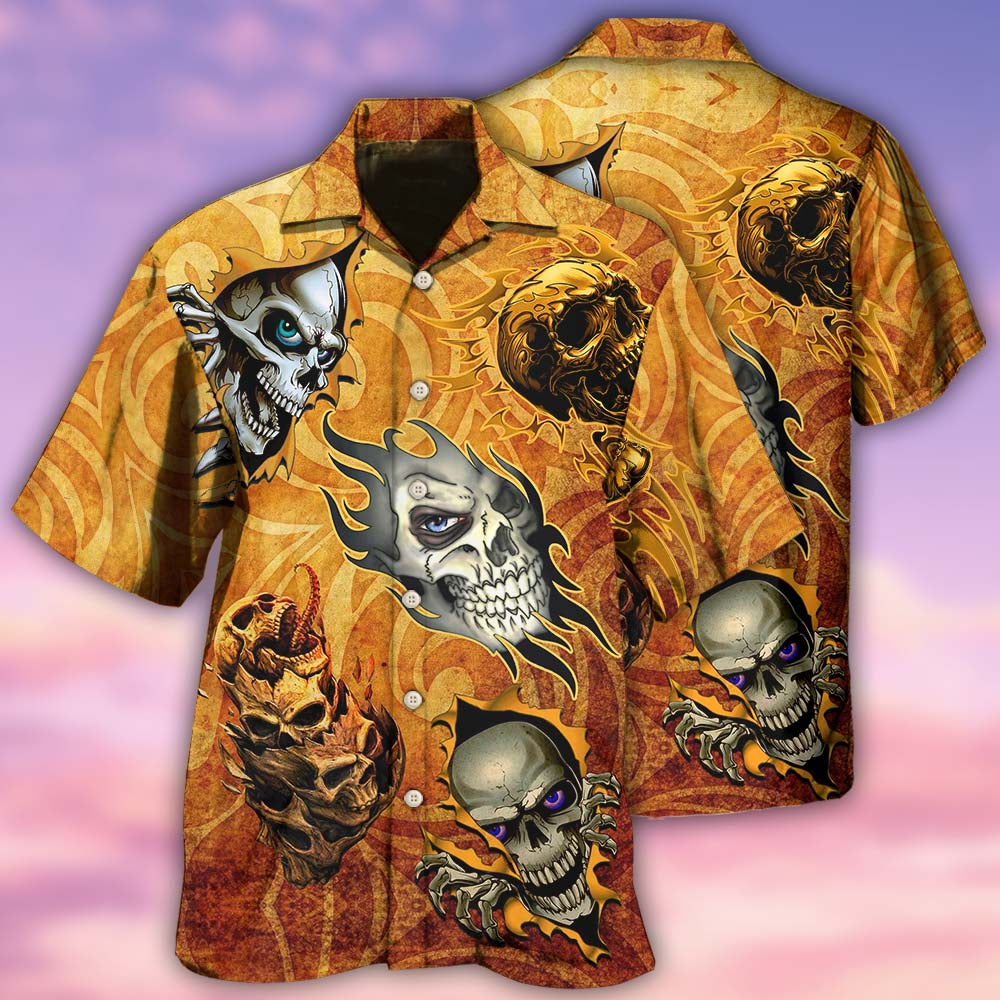 Skull And Fire My Style - Hawaiian Shirt - Reefox