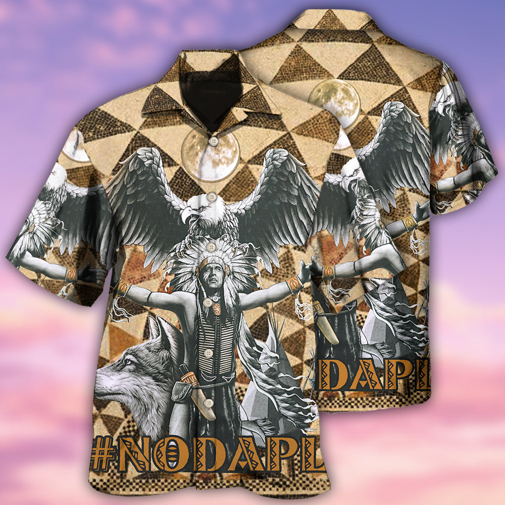 Native American Man And Eagle Strong - Hawaiian Shirt - Reefox
