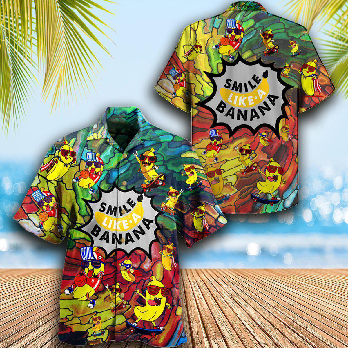 Fruit Smile Like Funny Bananas - Hawaiian Shirt - Reefox