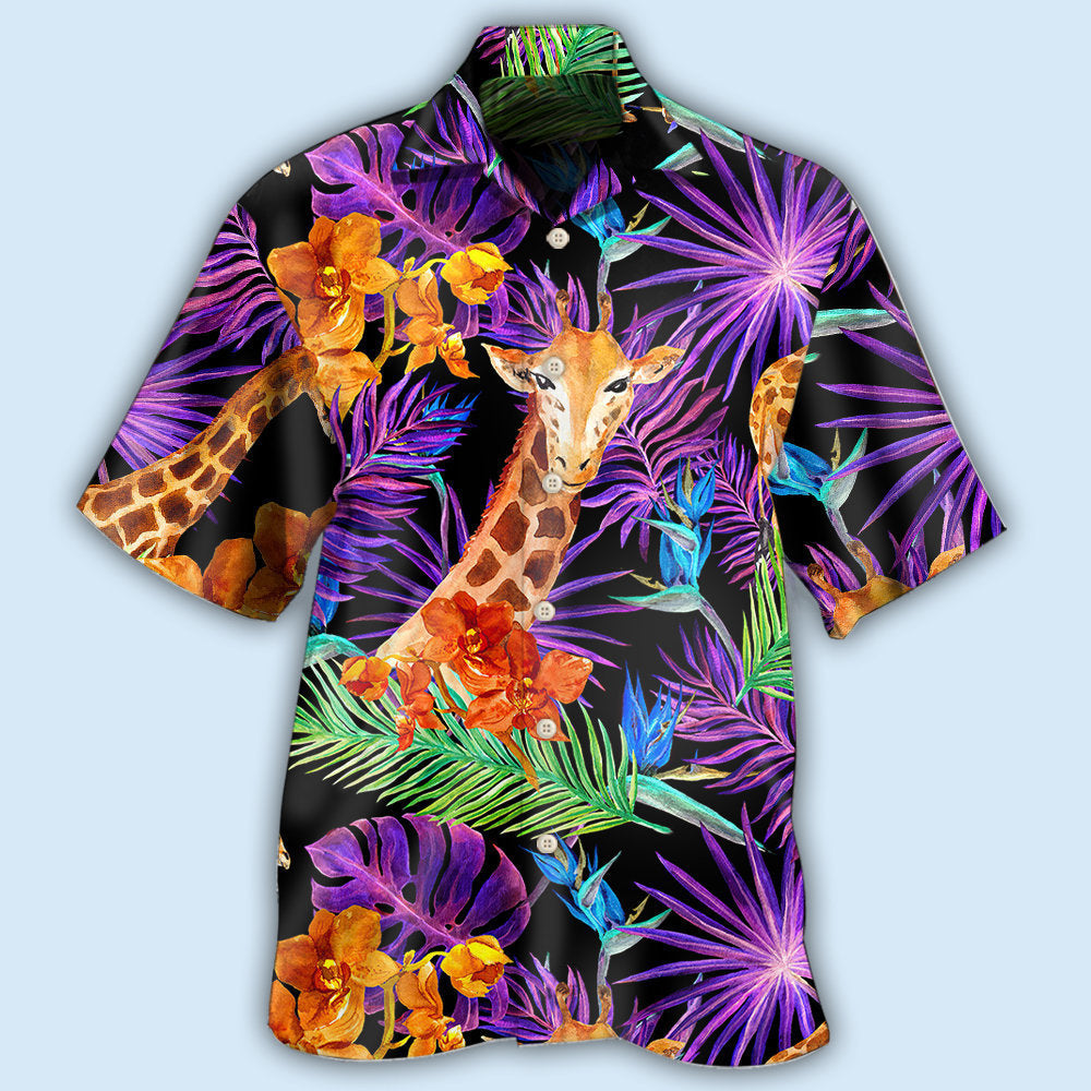 Giraffe Tropical Leaf - Hawaiian Shirt - Reefox