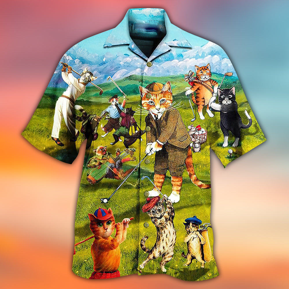 Golf Cats That What I Do I Play Golf And I Know Thing - Hawaiian Shirt - Reefox