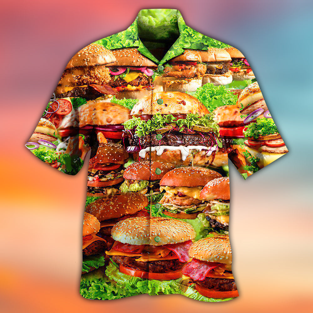 Food Good Mood Delicious Hamburger - Hawaiian Shirt - Reefox