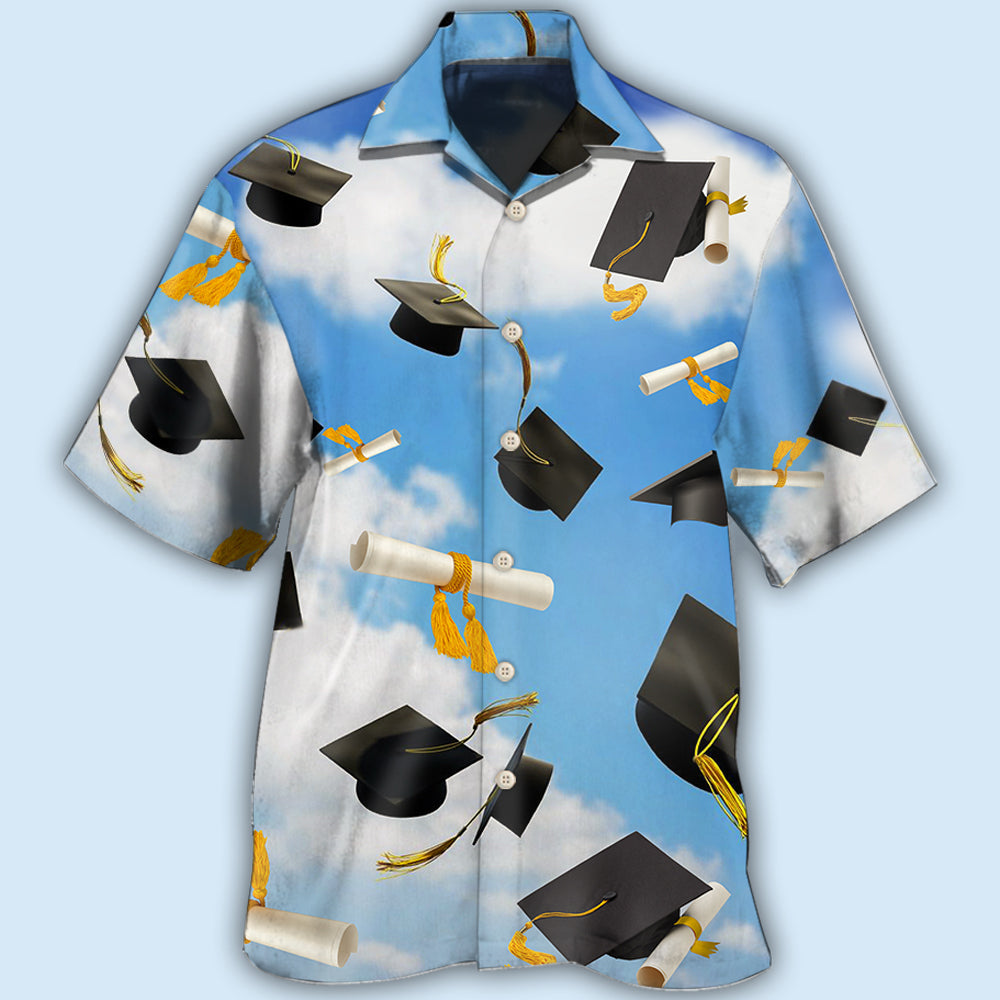 Graduation Paper Blue Sky - Hawaiian Shirt - Reefox