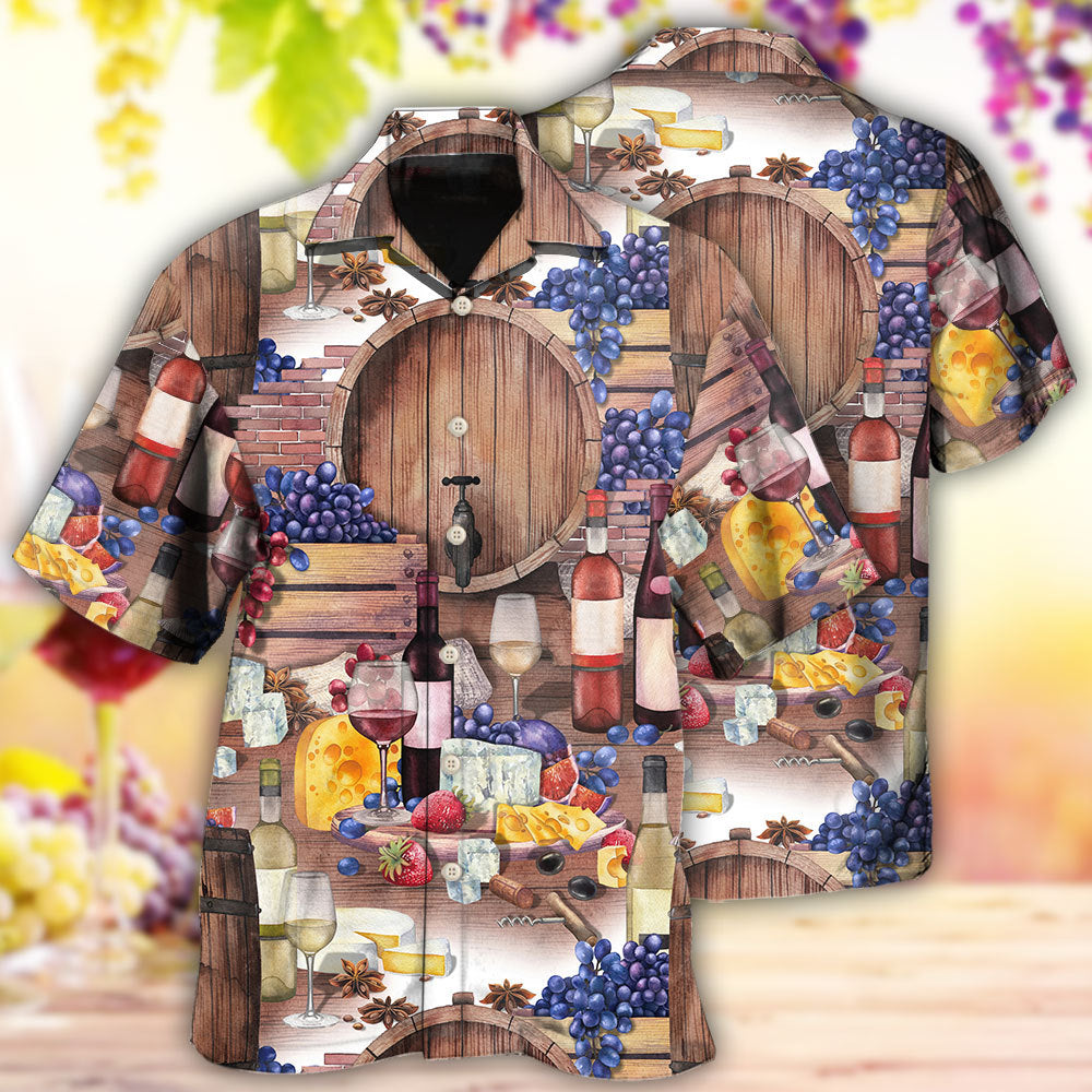 Wine Grape Wine Art - Hawaiian Shirt - Reefox