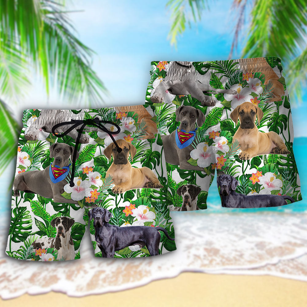 Great Dane Best Dog Dad - Beach Short Reefox - Owls Matrix LTD