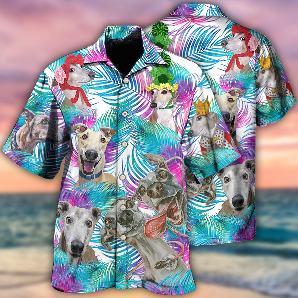 Greyhound Tropical Leaf Style - Hawaiian Shirt - Reefox