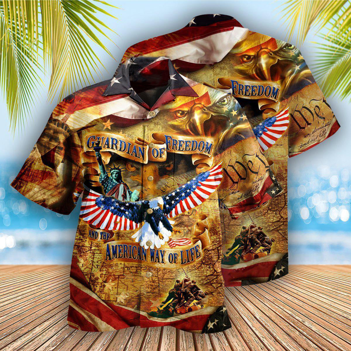America Guardian Of Freedom And The American Way Of Life - Hawaiian Shirt - Reefox