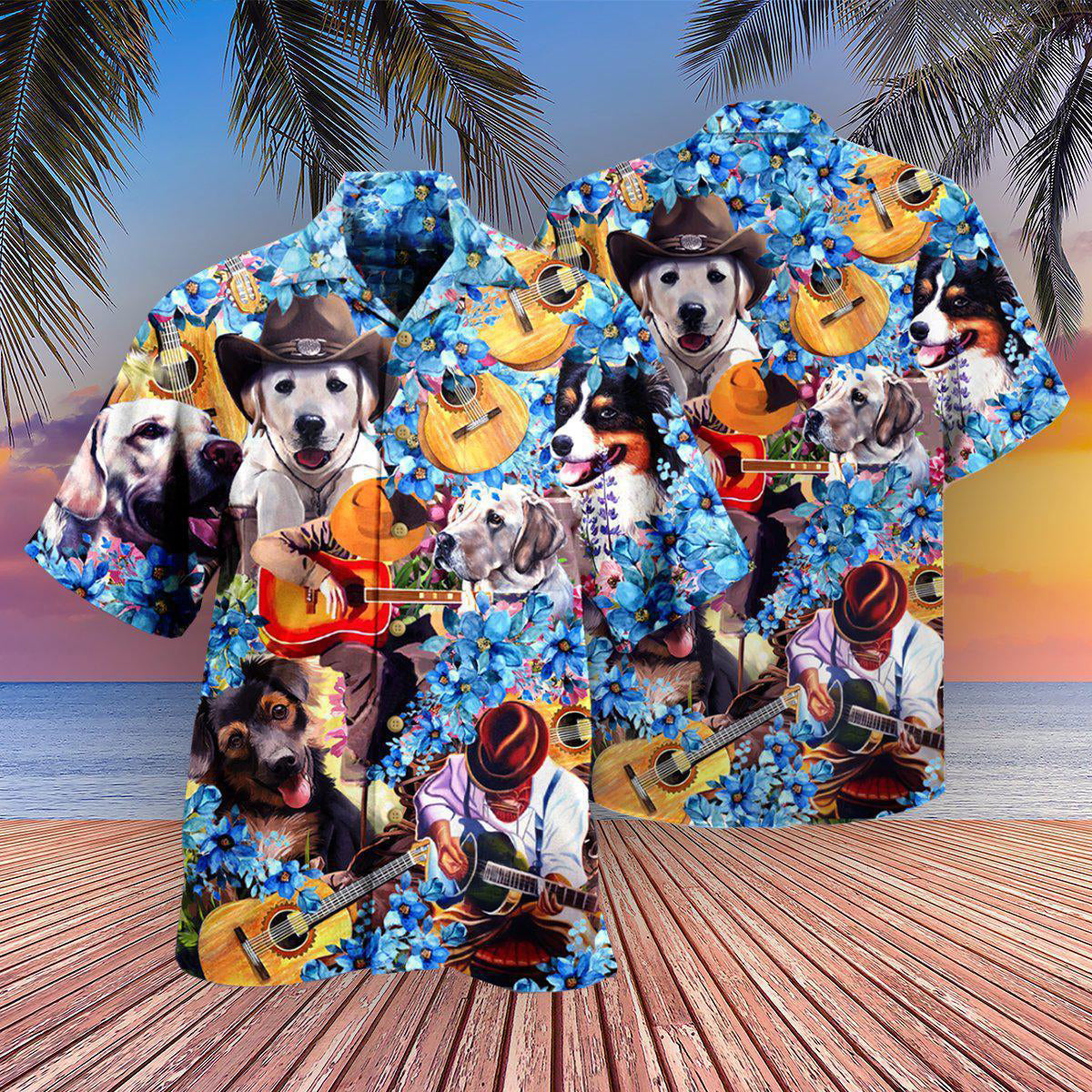 Guitar Dog That's What I Do I Pet Dogs I Play Guitars - Hawaiian Shirt - Reefox