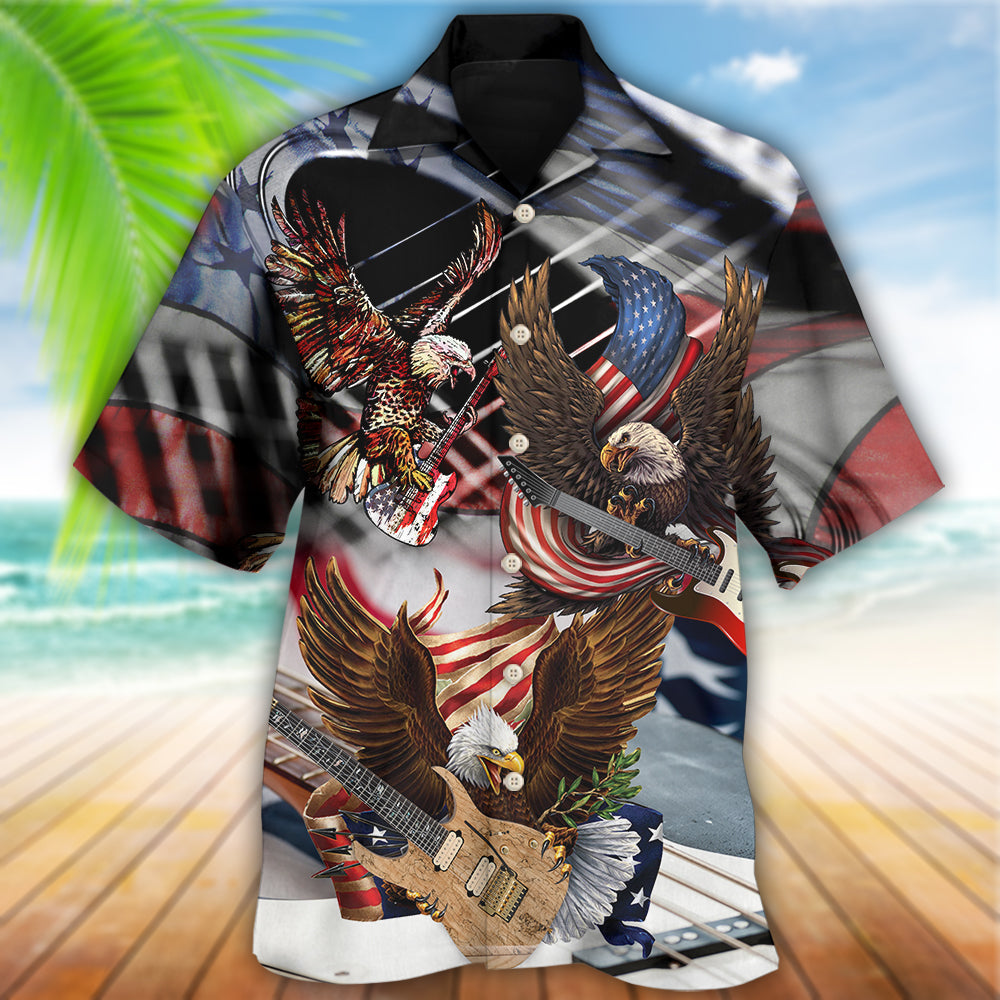 Guitar Independence Day Eagle - Hawaiian Shirt - Reefox