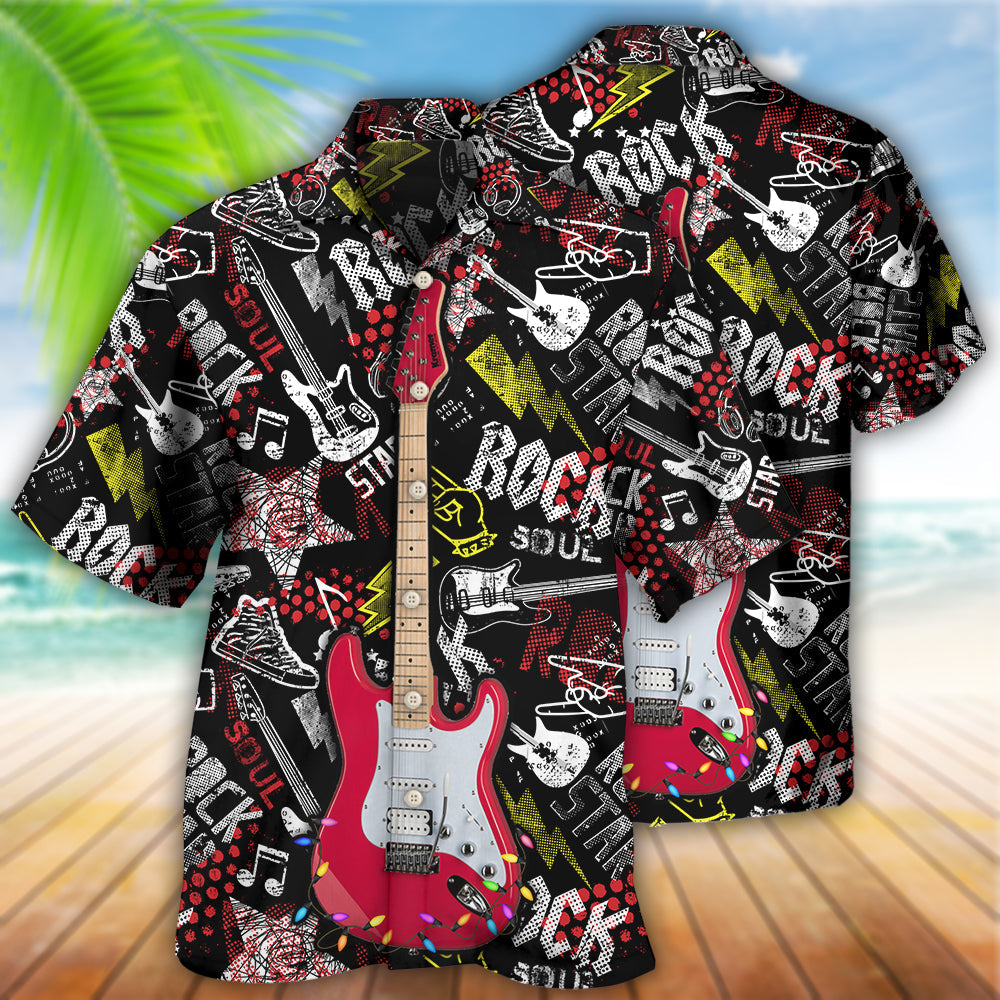 Guitar Rock Soul Merry Christmas Happy - Hawaiian Shirt - Reefox