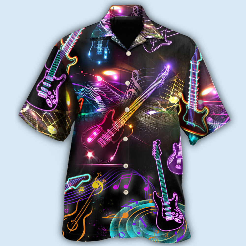 Guitar Neon Amazing Art - Hawaiian Shirt - Reefox