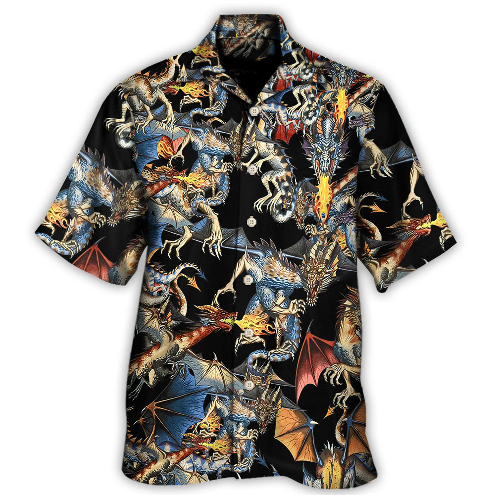 Dragon Breathing Fire Awesome - Hawaiian Shirt - Reefox