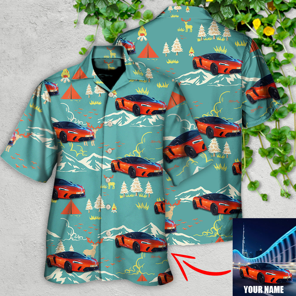 Car Driving On Mountain Custom Photo - Hawaiian Shirt - Reefox
