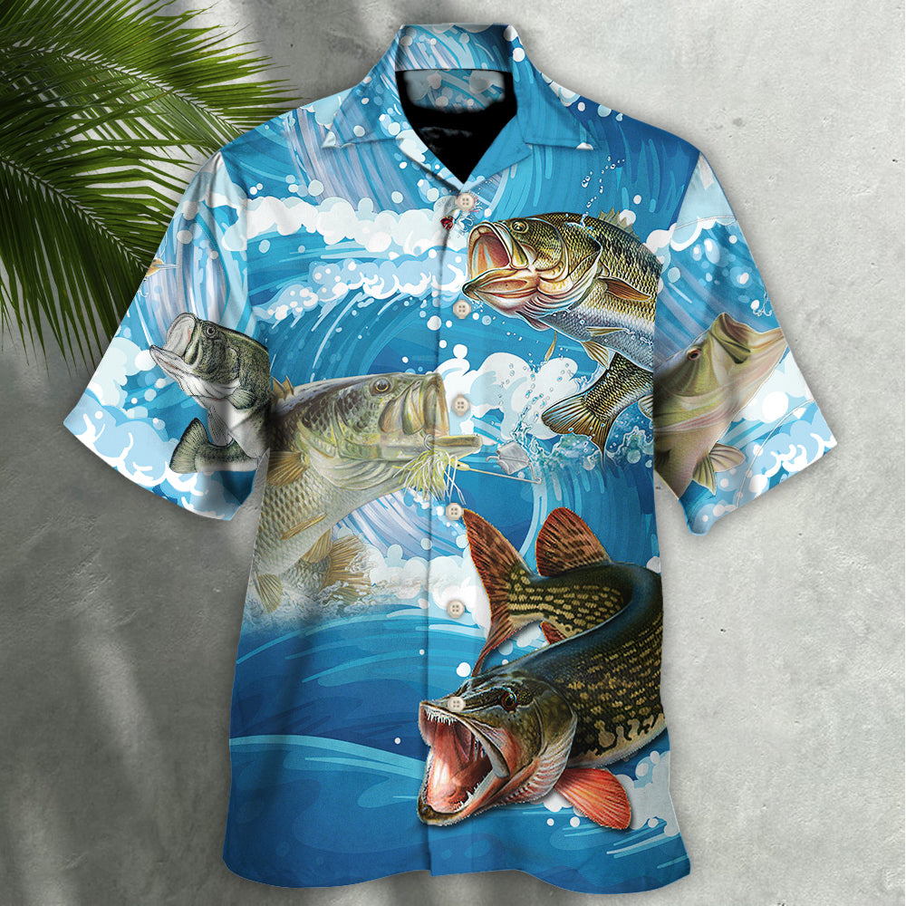 Fishing Blue Wave Style - Hawaiian Shirt - Reefox