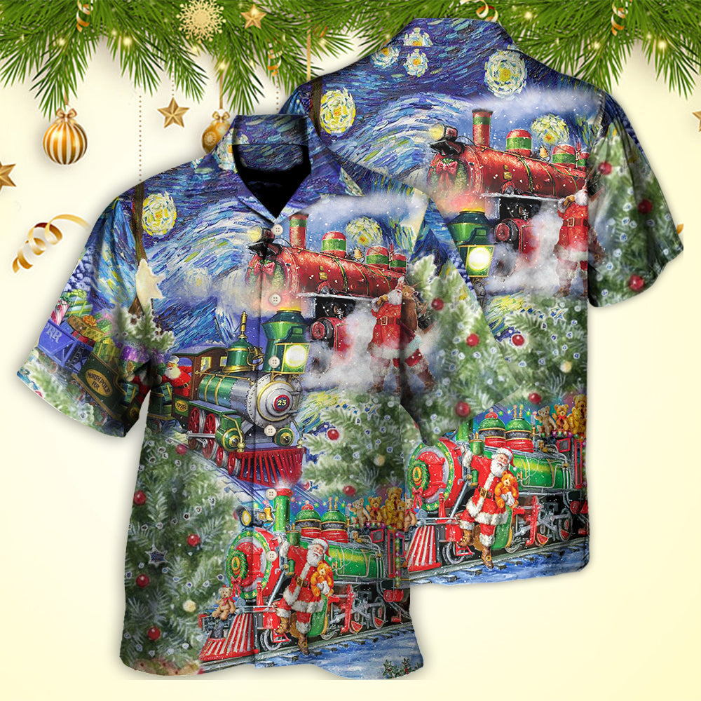 Christmas The Gift Train Arrives At The Wharf - Hawaiian Shirt - Reefox
