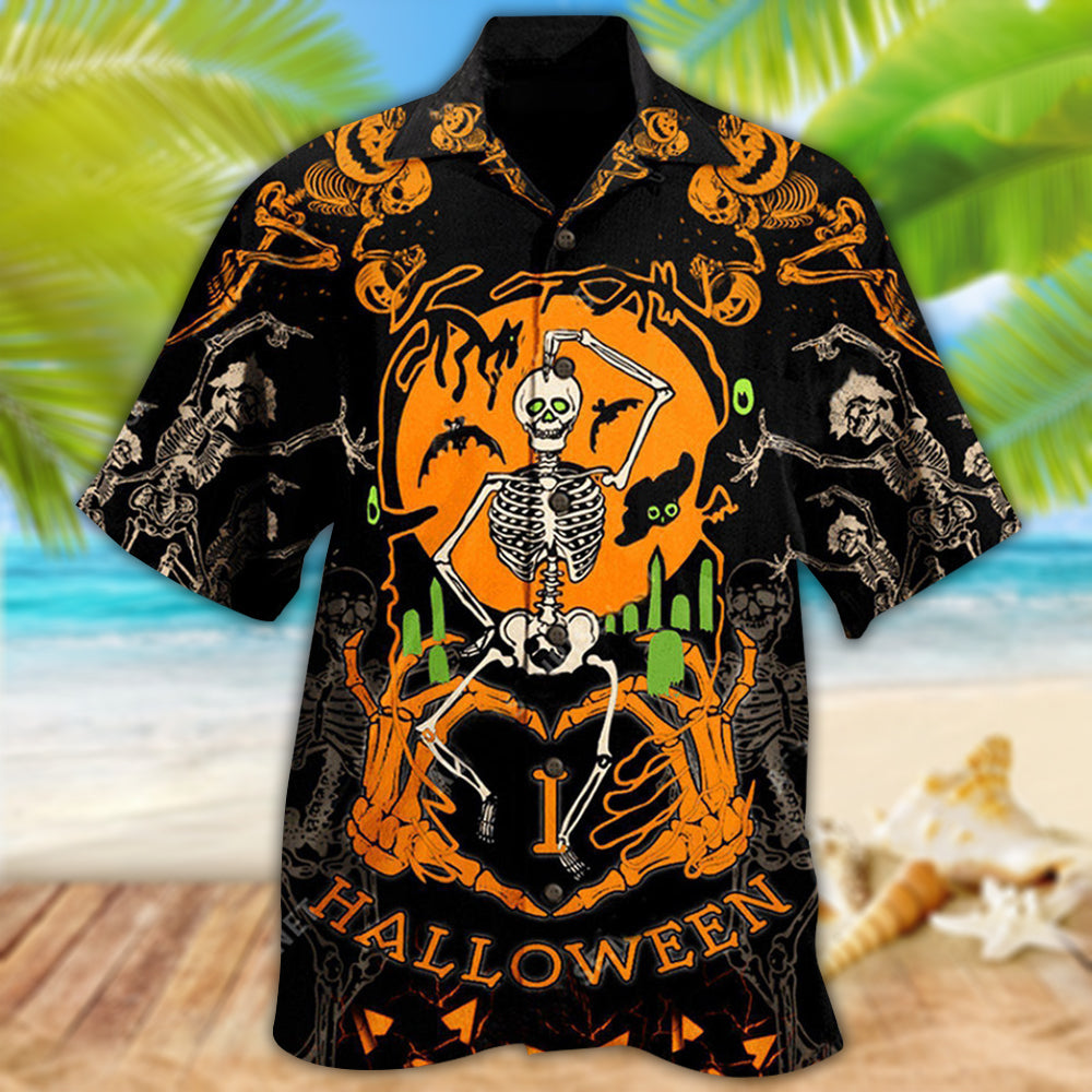 Halloween Dancing Skeleton So Scared - Hawaiian Shirt - Reefox