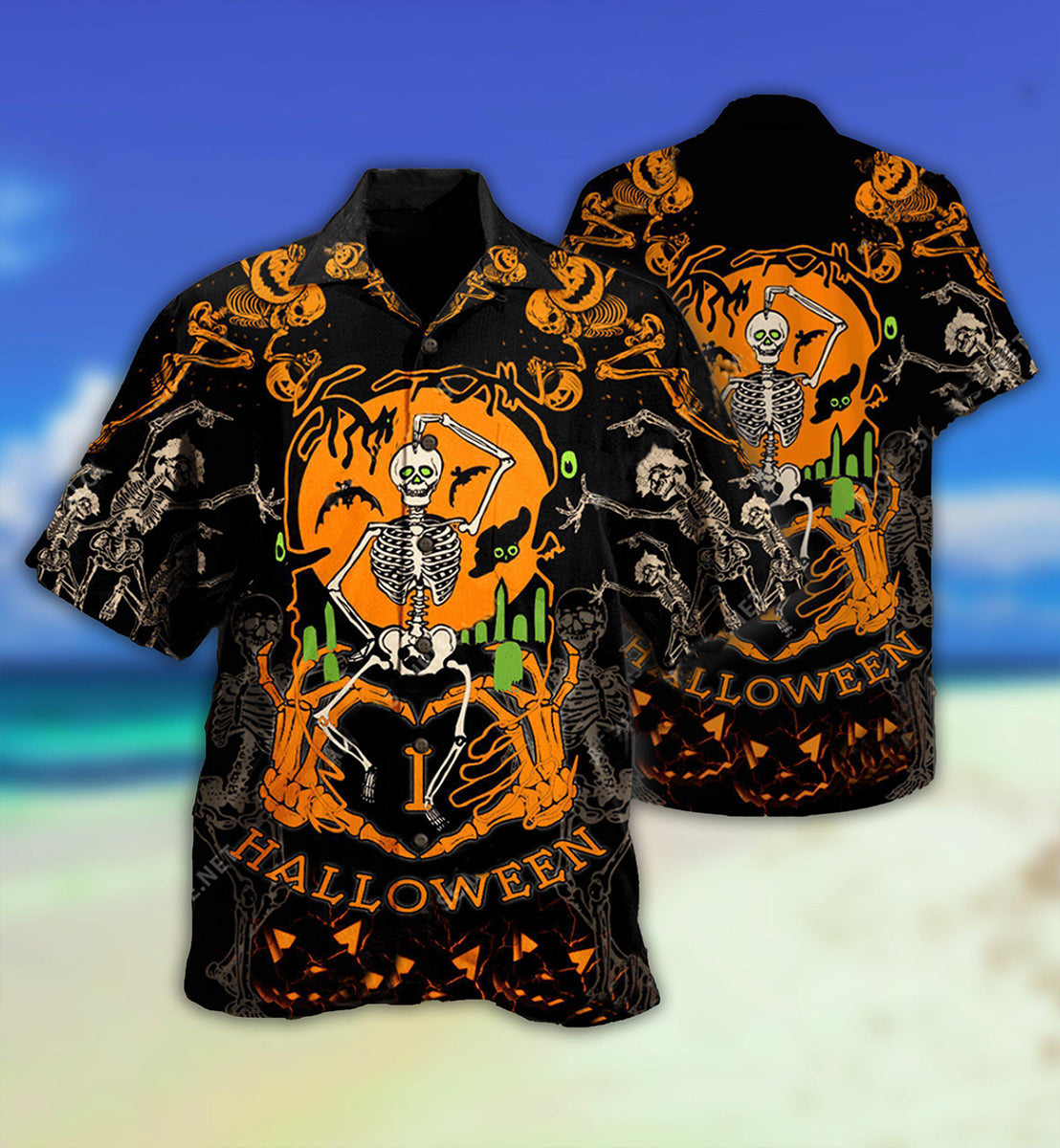 Halloween Dancing Skeleton So Scared - Hawaiian Shirt - Reefox